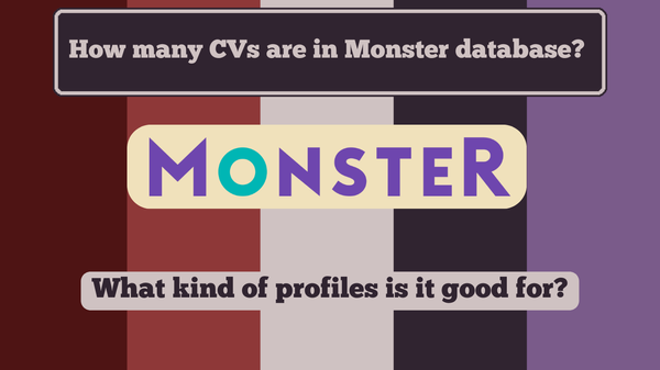 How many CVs are in the Monster database? What kind of profiles is it good for?