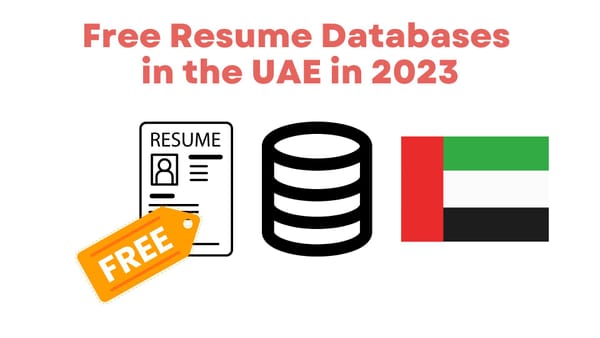 Free Resume Databases in the UAE in 2023