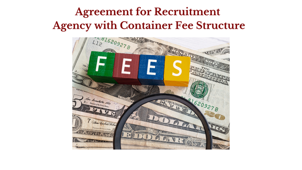 Sample Agreement for Recruitment Agency with Container Fee Structure